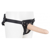 Пустотелый страпон Harness CLASSIC с бандажом - 19,5 см. - LOVETOY (А-Полимер) - купить с доставкой в Копейске