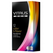 Цветные ароматизированные презервативы VITALIS PREMIUM color   flavor - 12 шт. - Vitalis - купить с доставкой в Копейске