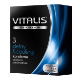 Презервативы VITALIS PREMIUM delay   cooling с охлаждающим эффектом - 3 шт. - Vitalis - купить с доставкой в Копейске