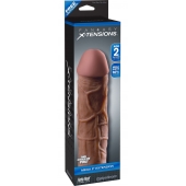 Коричневая насадка Mega 2  Extension - 20,3 см. - Pipedream - в Копейске купить с доставкой