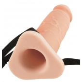 Телесный реалистичный фаллоимитатор с полостью Silicone Hollow Extension - 20 см. - Pipedream - купить с доставкой в Копейске