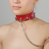 Красный ошейник из натуральной кожи - Sitabella - купить с доставкой в Копейске