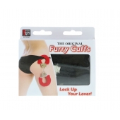 Металлические наручники с чёрной меховой опушкой - Dream Toys - купить с доставкой в Копейске