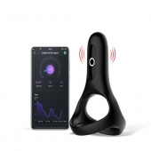Черное виброкольцо Magic Motion Rise с подхватом мошонки - Magic Motion - в Копейске купить с доставкой