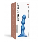 Голубая насадка Strap-On-Me Dildo Plug Balls size S - Strap-on-me - купить с доставкой в Копейске