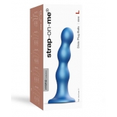 Голубая насадка Strap-On-Me Dildo Plug Balls size L - Strap-on-me - купить с доставкой в Копейске