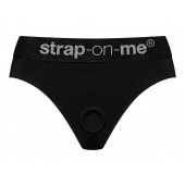 Черные трусики для насадок Heroine Lingerie Harness - size L - Strap-on-me - купить с доставкой в Копейске