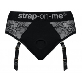 Черные трусики для насадок Diva Lingerie Harness - size S - Strap-on-me - купить с доставкой в Копейске