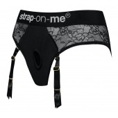 Черные трусики для насадок Diva Lingerie Harness - size M - Strap-on-me - купить с доставкой в Копейске