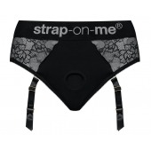 Черные трусики для насадок Diva Lingerie Harness - size M - Strap-on-me - купить с доставкой в Копейске