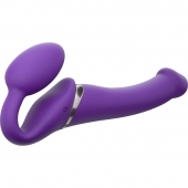 Фиолетовый безремневой вибрострапон Vibrating Bendable Strap-On - size L - Strap-on-me - купить с доставкой в Копейске