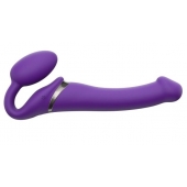 Фиолетовый безремневой вибрострапон Vibrating Bendable Strap-On - size L - Strap-on-me - купить с доставкой в Копейске