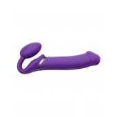 Фиолетовый безремневой вибрострапон Silicone Bendable Strap-On - size XL - Strap-on-me - купить с доставкой в Копейске