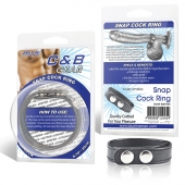 Кольцо на пенис SNAP COCK RING из искусственной кожи на клепках - BlueLine - в Копейске купить с доставкой