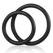 Набор из двух черных силиконовых колец разного диаметра SILICONE COCK RING SET - BlueLine - в Копейске купить с доставкой
