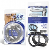 Двойное кольцо выносливости на пенис DUAL STAMINA RING - BlueLine - в Копейске купить с доставкой
