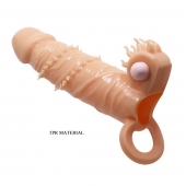 Телесная удлиняющая вибронасадка Penis Sleeve Connor - 17 см. - Baile - в Копейске купить с доставкой