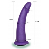 Фиолетовая гладкая изогнутая насадка-плаг - 17 см. - LOVETOY (А-Полимер) - купить с доставкой в Копейске