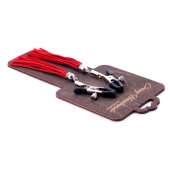 Металлические зажимы на соски с красными замшевыми кисточками - Crazy Handmade - купить с доставкой в Копейске