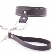 Узкий однослойный ошейник с поводком - Crazy Handmade - купить с доставкой в Копейске