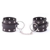 Черные кожаные оковы с люверсами - Crazy Handmade - купить с доставкой в Копейске