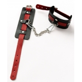 Черные оковы с красным декором и заклепками - Crazy Handmade - купить с доставкой в Копейске