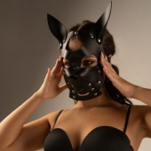 Черная маска  Собака  с ушками - Crazy Handmade - купить с доставкой в Копейске