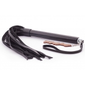 Черная кожаная плеть  Индиго  - 50 см. - Crazy Handmade - купить с доставкой в Копейске