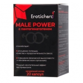 Капсулы для мужчин Erotichard male power с пантогематогеном - 20 капсул (0,370 гр.) - Erotic Hard - купить с доставкой в Копейске