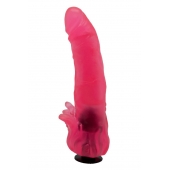 Розовая насадка для страпона с клиторальными лепестками - 18,5 см. - LOVETOY (А-Полимер) - купить с доставкой в Копейске