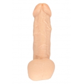 Телесный фаллос с мошонкой для трусиков с плугом - 17,8 см. - LOVETOY (А-Полимер) - купить с доставкой в Копейске