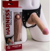 Страпон Harness из двух предметов: трусики с плугом и насадка-фаллос - 17 см. - LOVETOY (А-Полимер) - купить с доставкой в Копейске