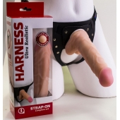 Страпон Harness из двух предметов: регулируемые трусики и насадка-фаллос - 17,5 см. - LOVETOY (А-Полимер) - купить с доставкой в Копейске