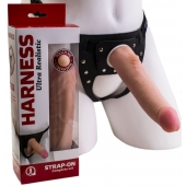 Реалистичный страпон Harness из трусиков и насадки-фаллоса - 18,5 см. - LOVETOY (А-Полимер) - купить с доставкой в Копейске