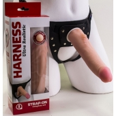 Реалистичный страпон Harness из трусиков и насадки-фаллоса - 18,5 см. - LOVETOY (А-Полимер) - купить с доставкой в Копейске