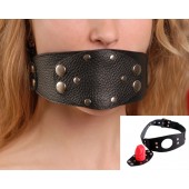 Чёрный кожаный кляп-фаллос - Sitabella - купить с доставкой в Копейске