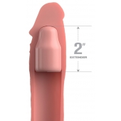 Телесная насадка-удлинитель 2 Inch Silicone X-tension with Strap - 20,3 см. - Pipedream - в Копейске купить с доставкой
