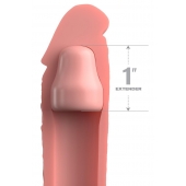 Телесная насадка-удлинитель 1 Inch Silicone X-tension - 17,8 см. - Pipedream - в Копейске купить с доставкой