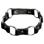 Кожаный черный ошейник с кольцами - Sitabella - купить с доставкой в Копейске