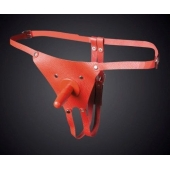 Красные кожаные универсальные трусики со штырьком для насадок - Sitabella - купить с доставкой в Копейске