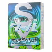 Презервативы Sagami Xtreme Mint с ароматом мяты - 3 шт. - Sagami - купить с доставкой в Копейске