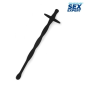 Черный силиконовый уретральный стимулятор - 15 см. - Sex Expert - купить с доставкой в Копейске
