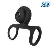 Черная вибронасадка на пенис Sex Expert - Sex Expert - в Копейске купить с доставкой