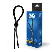 Черное силиконовое лассо с шариком для утяжки - Sex Expert - в Копейске купить с доставкой