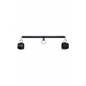 Черная распорка для ног с кожаными манжетами - Pecado - купить с доставкой в Копейске