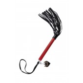 Черно-красная кожаная плеть - 50 см. - Pecado - купить с доставкой в Копейске