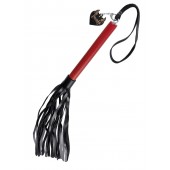 Черно-красная кожаная плеть - 50 см. - Pecado - купить с доставкой в Копейске