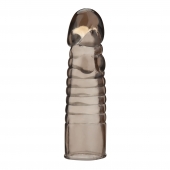 Дымчатая насадка-удлинитель Ribbed Realistic Penis Enhancing Sleeve Extension - 15,2 см. - BlueLine - в Копейске купить с доставкой