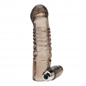 Дымчатая насадка на пенис с вибрацией  Vibrating Penis Enhancing Sleeve Extension - 13,3 см. - BlueLine - в Копейске купить с доставкой