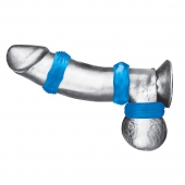 Комплект из трех голубых колец для эрекции 3-Pack Nuts   Bolts Stretch Cock Ring Set - BlueLine - в Копейске купить с доставкой